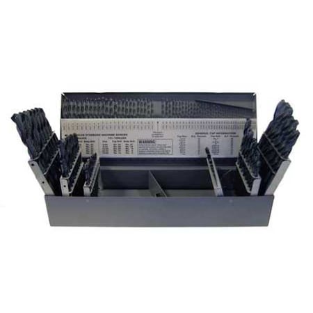 114PC 118 Deg General Purpose Jobber Length Drill Set CL 150 Oxide HSS 1/16-1/2,No 1-No 60,1mm-13mm