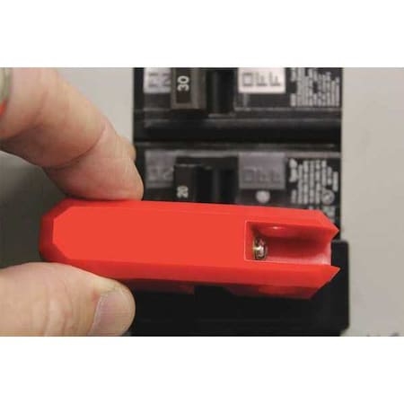 Circuit Breaker Lockout,3/4 in. H,Red