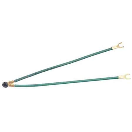 Grounding Tail,2-Wire,2 Forks,Green,Pk25