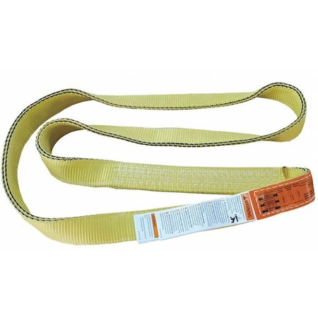 Web Sling, Type 5, 4 ft L, 2 in W, Nylon, Yellow