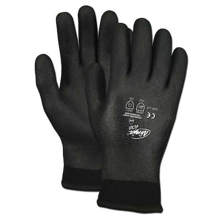 Coated Gloves, Acrylic Terry/Nylon Lining, Black, XL ( 10 )