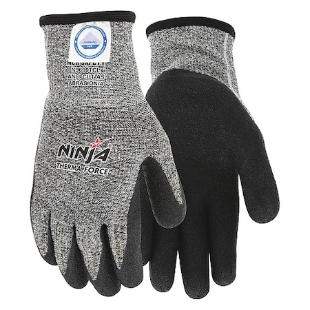 Coated Gloves, Acrylic, Dyneema(R) Palm, HPPE/Synthetic/Fiberglass, Acrylic Terry Lining, L ( 9 )