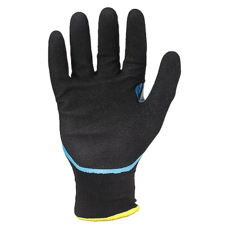 Coated Gloves, Nitrile/Nylon Palm, Acrylic Lining, Black/Blue, S ( 7 )