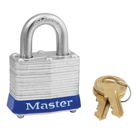 Lockout Padlock, Keyed Alike, Steel, Blue, 9/16 in Shackle Height, 1 9/16 in Body Width, 6 PK
