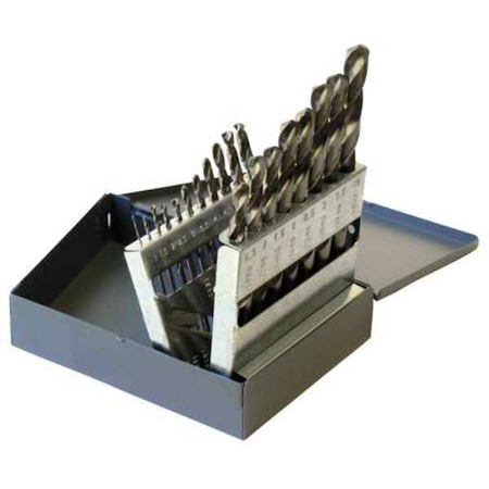 19PC 135 Degree Heavy-Duty Cobalt Jobber Length Drill Set Chicago-Latrobe 550ASP Straw HSS-CO 5% 1mm-10mm