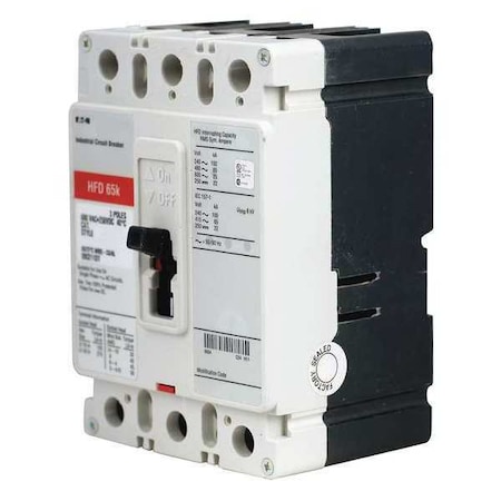 Molded Case Circuit Breaker, HFD Series, 20A, 3 Pole, 600V AC, 100kA at 240V AC