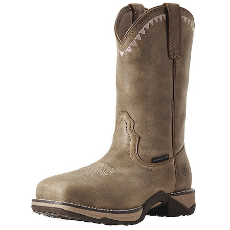Women's Western Work Boot, 6, Composite Toe, 10 in H, Brown Bomber, 10029498