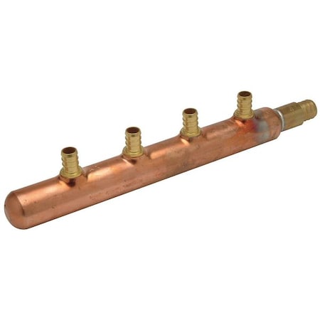 PEX Manifold, Copper, PEX, 11-1/2 In. L