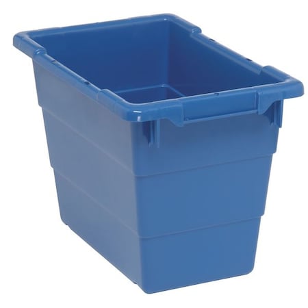Cross Stack Storage Container, 5.5 gal, 17-1/4 in L x 11 in W x 12 in H, Blue, Polypropylene