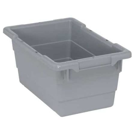Cross Stack Storage Container, 3.9 gal, 17-1/4 in L x 11 in W x 8 in H, Gray, Polypropylene