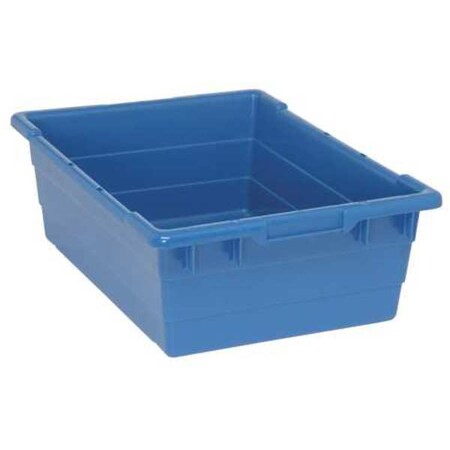Cross Stack Storage Container, 9.8 gal, 23-3/4 in L x 17-1/4 in W x 8 in H, Blue, Polypropylene