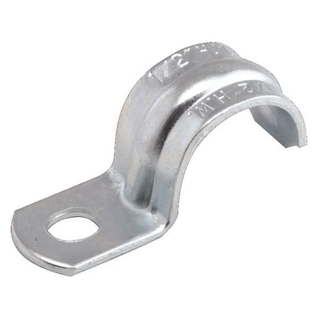 One Hole Strap, Conduit; Pipe Use, 1-1/4 in, Steel, Zinc Plated