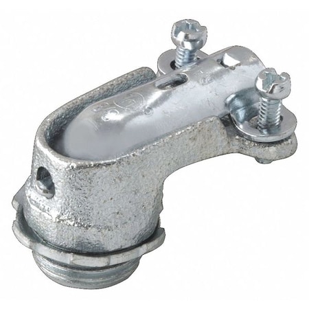 Conduit Fitting Grounding Connector, 1/2 in, Push-On, Malleable Iron, Electro Zinc Plated