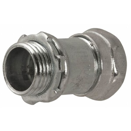 EMT Grounding Connector, 2-1/2 in, Compression, Steel, Zinc Plated, Gray