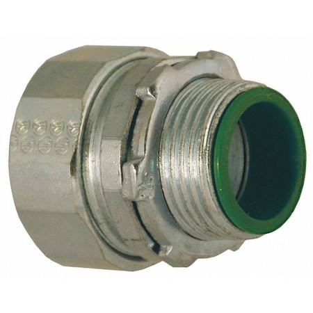 IMC/Rigid Grounding Connector, 1 in, Compression, Steel, Electro Zinc Plated, Gray