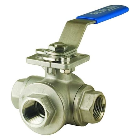 2" NPT Stainless Steel Ball Valve 3-Way