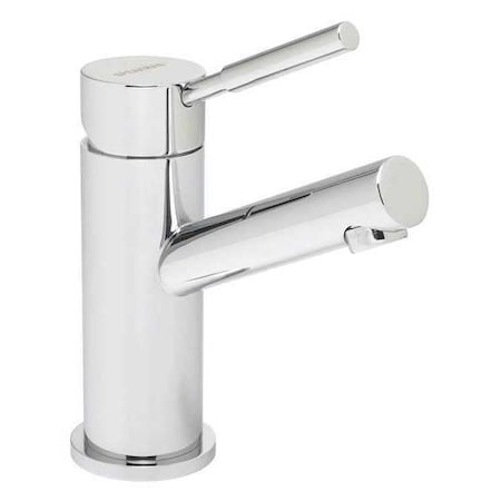 Manual Angled Straight Bathroom Faucet, Single Hole Mount, Chrome 1 Hole