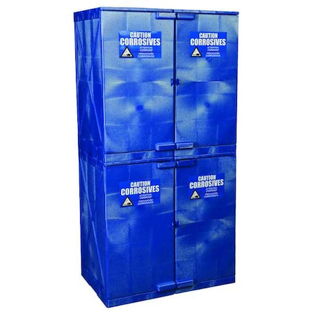 Hazardous Material Storage Cabinet, 48 gal, 8 Shelves, Polyethylene, 36 in W x 72 in H x 22 in D