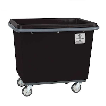 Poly Cube Truck with Air Cushion Bumper and Steel Base, 16 Bushel, Black