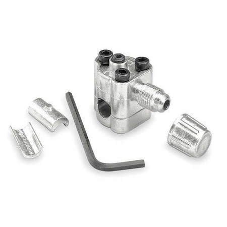 Refrigeration Line Piercing Valve, 1/4 in/5/16 in/3/8 in OD Connection, Aluminum, 500 PSI