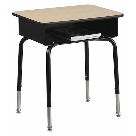 Student Desk with Open Front Metal Book Box - Natural