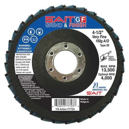 SAIT 77766 SAIT GF Grind & Finish Flap Discs, 5" x 7/8", Ceramic Grain, Coarse/40 Grit, 10-Pack