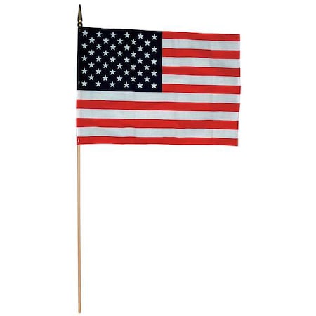 US Hand Held Flag Set,12in.Hx18in.W,PK12