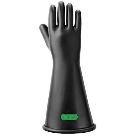 Electrical-Insulating Gloves, 26,500V AC, 39,750V DC, Rubber, 16" Length, Black, Size 10