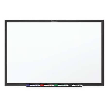 Dry Erase Board, Melamine, 36 in, 48 in, Aluminum Frame, White, Gloss