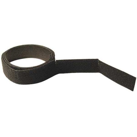 Hook and Loop Strap, 75 ft, 0.5 in W, Black