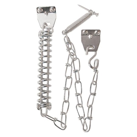 Door Protector Chain and Spring, Zinc Plated (Single Pack)