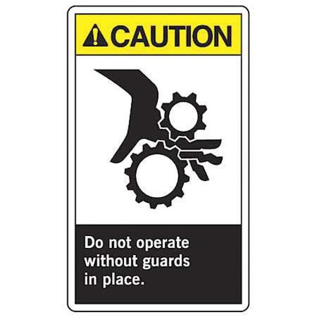 Label, 5 in Height, 3 1/2 in Width, Vinyl, Vertical Rectangle, English