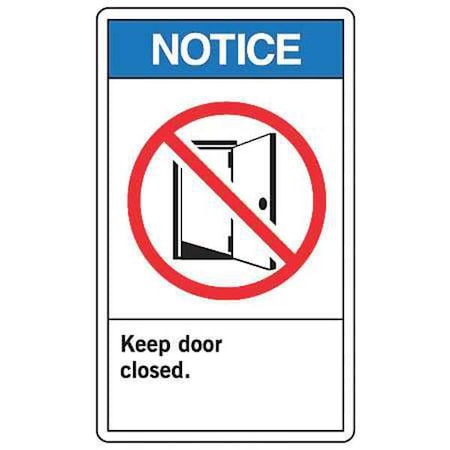 Label, 5 in Height, 3 1/2 in Width, Vinyl, Vertical Rectangle, English
