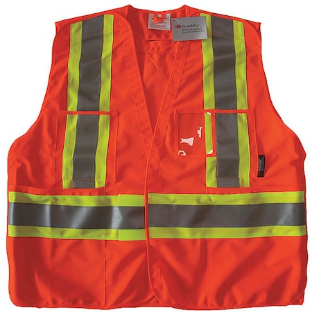 Safety Vest, Orange/Red, L/XL, Polyester