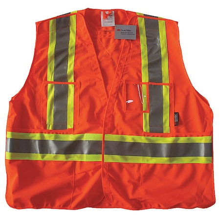 Safety Vest, Orange/Red, 2XL/3XL, Polyester