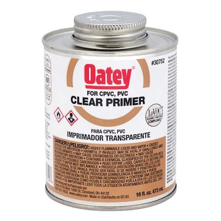PVC Primer,Clear,16 oz.