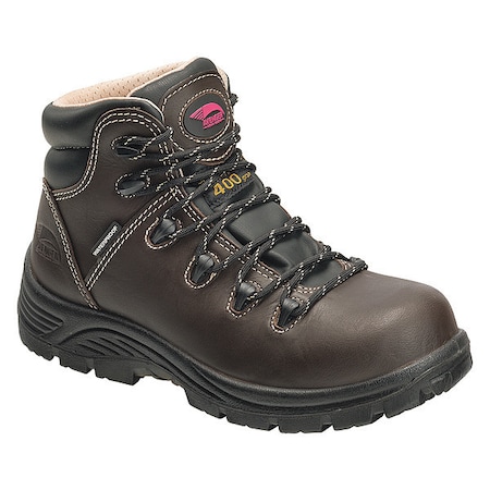 Women's 6-Inch Work Boot, 6 1/2, Composite Toe, 6 in H, Brown, A7130