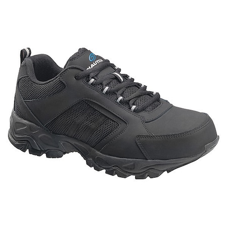 Men's Athletic Shoe, 10 1/2 Leather, Mesh Upper, Steel Toe, 3 in H, Black, N2102
