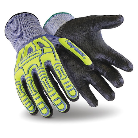 Hi-Vis Cut-Resistant Impact Coated Gloves, Cut Level A6 ,Polyurethane ,Foam ,XL 1 PR