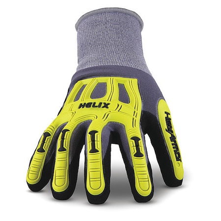 Hi-Vis Cut Resistant Coated Gloves, Cut Level A1 ,Dipped ,Nitrile ,Sandy ,XXS 1 PR