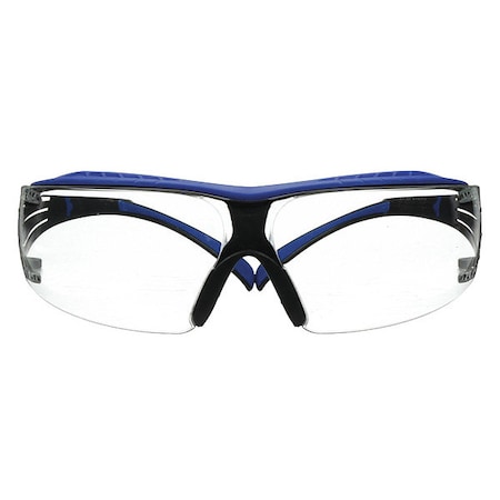 SecureFit 400, Safety Glasses, Scotchgard Anti-Fog & Anti-Scratch, Clear Lens, Blue/Gray Frame