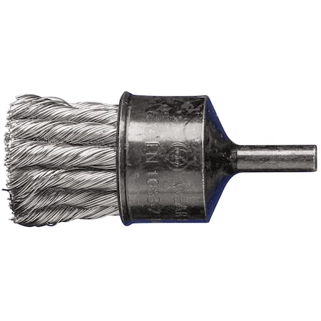 Knot Wire End Brush PSF 1" Dia. 0.014 Stainless Steel 1/4" Shank
