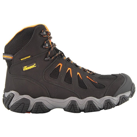 Men's Hiker Boot, 9, Composite Toe, 6 in H, Black, 804-6296