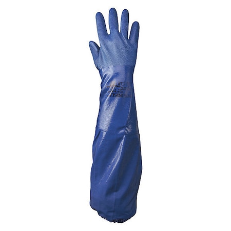 NSK26 Chemical Resistant Gloves, Nitrile, 26 in L, 20 mil, Blue, 8, 1 PR