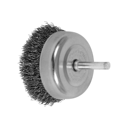 Mtd Crimped Cup Brsh,.012 CS Wire,2-1/2