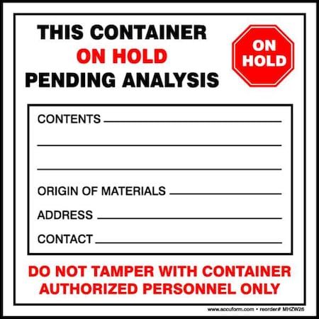 DOT Handling Label, Vinyl, 6" W, 6" H