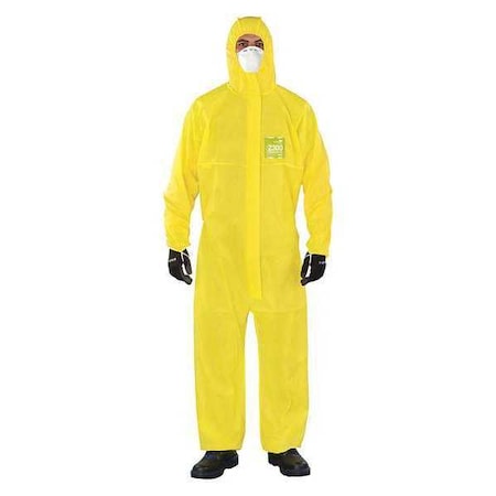 Hooded Coverall,Bound,Yellow,L,PK25