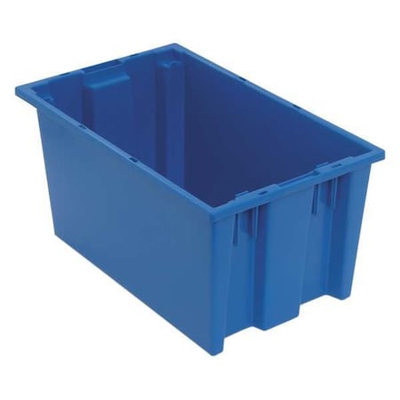 Stack & Nest Storage Container, 5.7 gal, 18 in L x 11 in W x 9 in H, Blue, Polyethylene