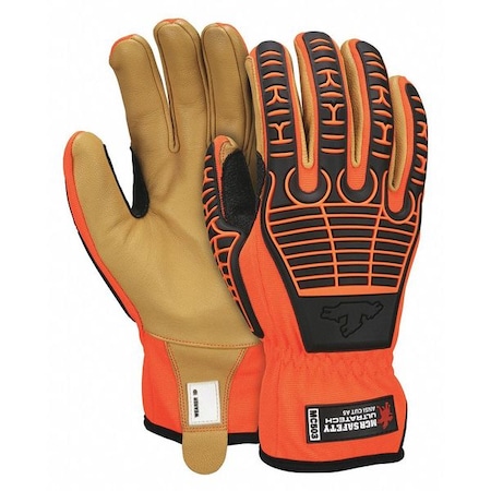 Hi-Vis Cut Resistant Coated Mechanics Gloves, Cut Level A5 ,Uncoated ,None ,XL 1 PR