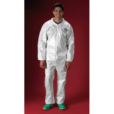 Chemical Resistant Coveralls, Collared Coverall, 3XL, ChemMax(R) 2, Elastic Wrist, Elastic Ankle